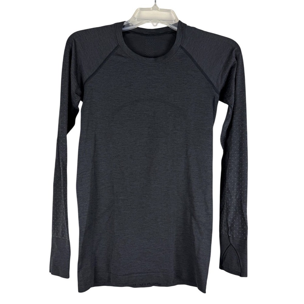 Lululemon Womens Size‎ 6 Black Swiftly Tech Long Sleeve Athletic Top Thumb Holes